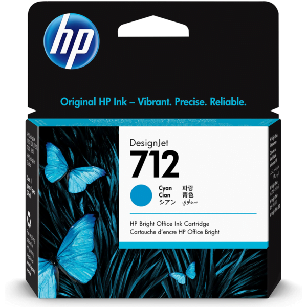 HP 712 CYAN Original Ink Cartridge 3ED67A حبرطابعة اصلي ازرق‌‌ ‌