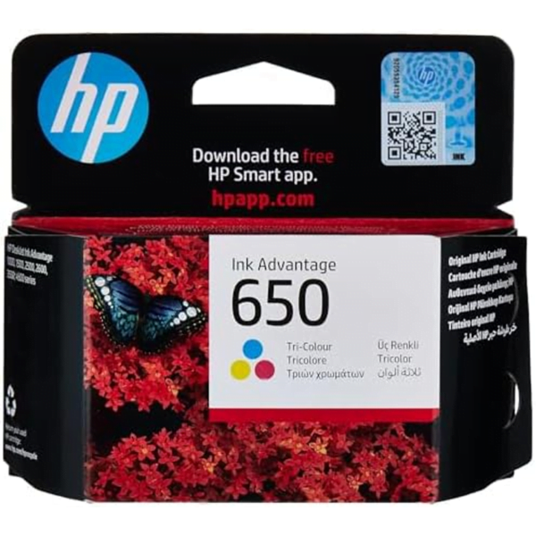 ‌HP 650 Color Original Ink Cartridge CZ102AE‌حبر طابعة اصلي ملون‌ ‌